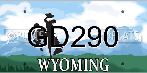 GD290 Wyoming License Plate