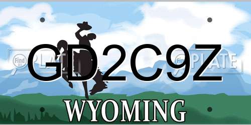 GD2C9Z Wyoming License Plate