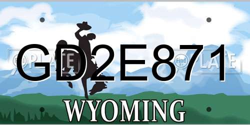 GD2E871 Wyoming License Plate