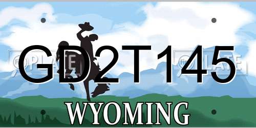 GD2T145 Wyoming License Plate
