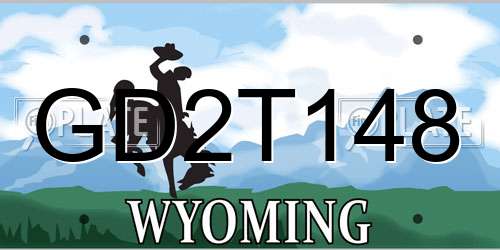 GD2T148 Wyoming License Plate