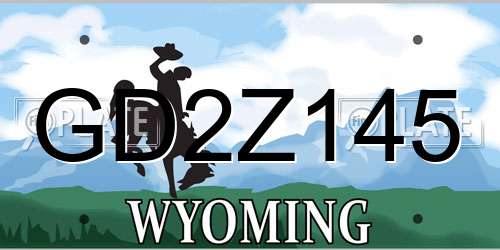 GD2Z145 Wyoming License Plate