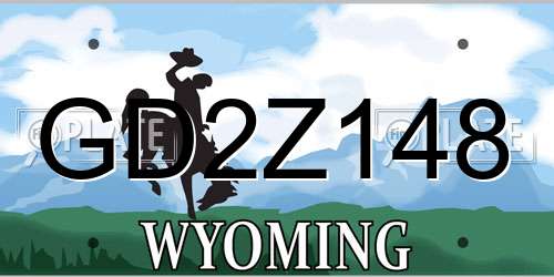 GD2Z148 Wyoming License Plate