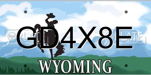 GD4X8E Wyoming License Plate