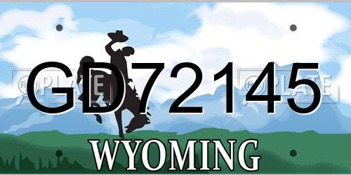 GD72145 Wyoming License Plate