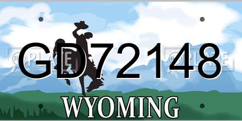 GD72148 Wyoming License Plate