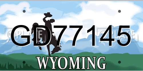 GD77145 Wyoming License Plate