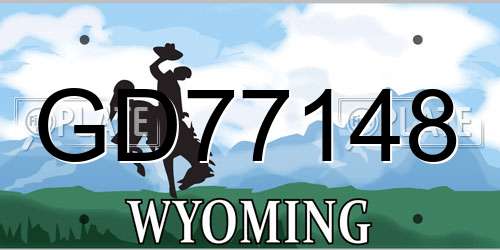 GD77148 Wyoming License Plate
