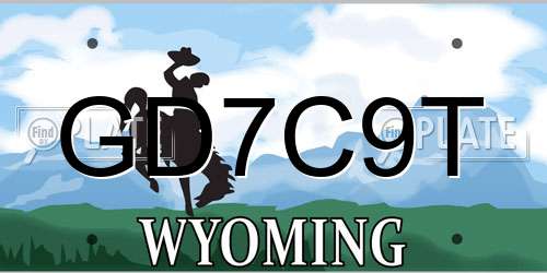 GD7C9T Wyoming License Plate