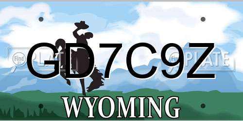 GD7C9Z Wyoming License Plate