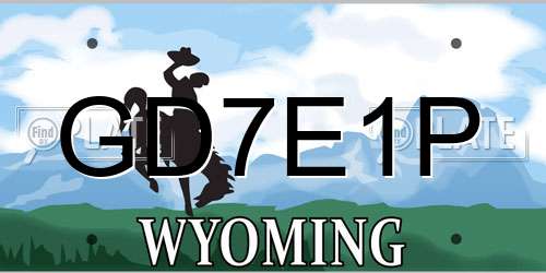 GD7E1P Wyoming License Plate