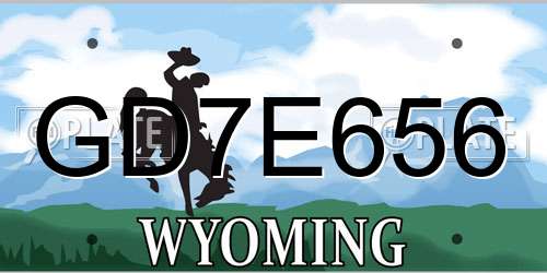 GD7E656 Wyoming License Plate