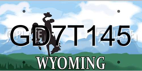 GD7T145 Wyoming License Plate