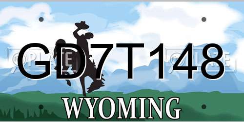 GD7T148 Wyoming License Plate