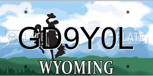 GD9Y0L Wyoming License Plate