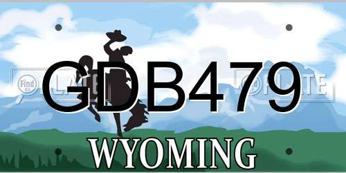 GDB479 Wyoming License Plate