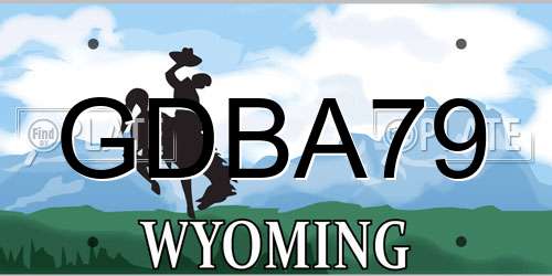 GDBA79 Wyoming License Plate