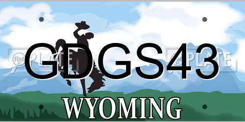 GDGS43 Wyoming License Plate
