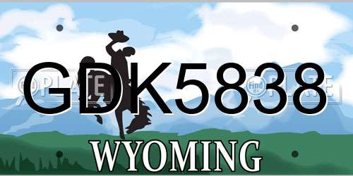 GDK5838 Wyoming License Plate