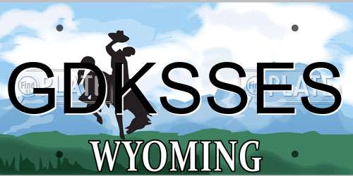 GDKSSES Wyoming License Plate