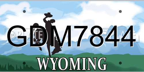 GDM7844 Wyoming License Plate