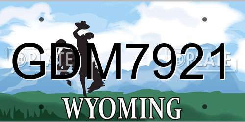 GDM7921 Wyoming License Plate