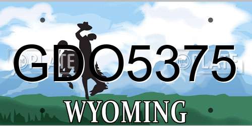 GDO5375 Wyoming License Plate