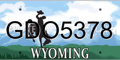 GDO5378 Wyoming License Plate