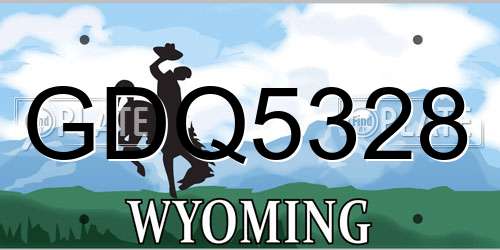 GDQ5328 Wyoming License Plate