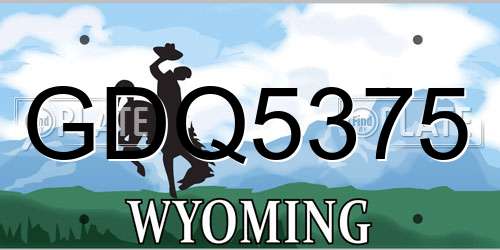 GDQ5375 Wyoming License Plate