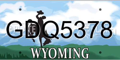 GDQ5378 Wyoming License Plate