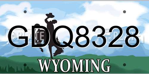 GDQ8328 Wyoming License Plate