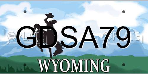 GDSA79 Wyoming License Plate