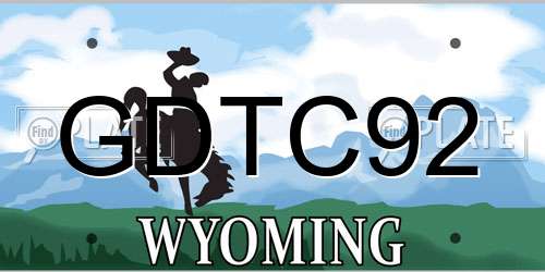 GDTC92 Wyoming License Plate