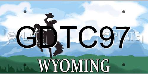 GDTC97 Wyoming License Plate