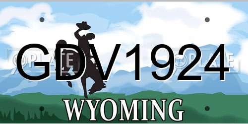GDV1924 Wyoming License Plate