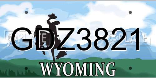 GDZ3821 Wyoming License Plate