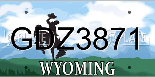 GDZ3871 Wyoming License Plate
