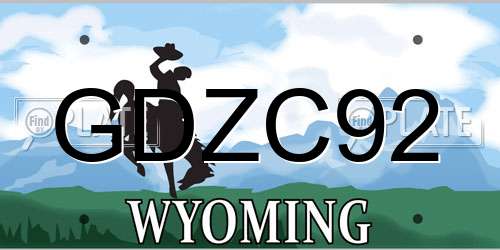 GDZC92 Wyoming License Plate