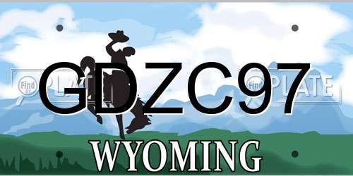 GDZC97 Wyoming License Plate