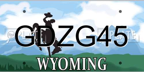 GDZG45 Wyoming License Plate