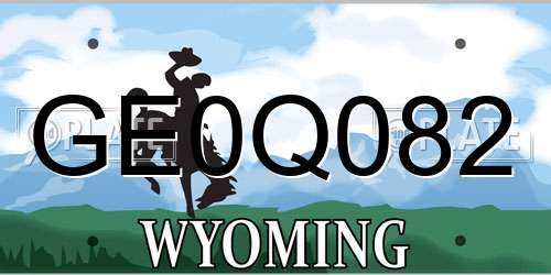 GE0Q082 Wyoming License Plate