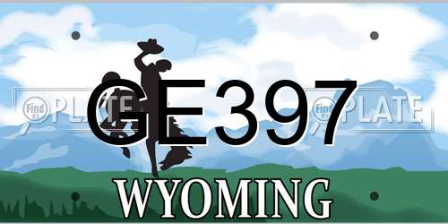 GE397 Wyoming License Plate