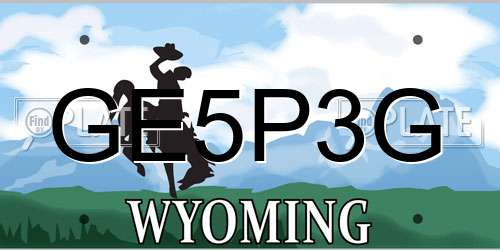 GE5P3G Wyoming License Plate
