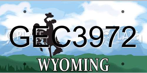 GEC3972 Wyoming License Plate