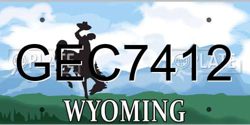 GEC7412 Wyoming License Plate