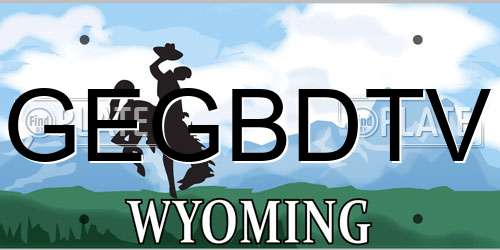 GEGBDTV Wyoming License Plate
