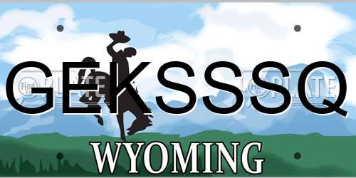 GEKSSSQ Wyoming License Plate