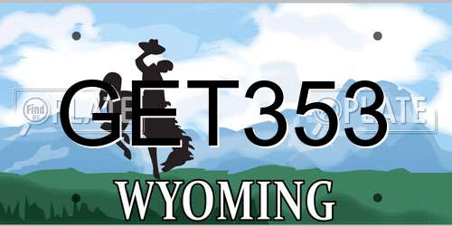 GET353 Wyoming License Plate