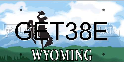 GET38E Wyoming License Plate
